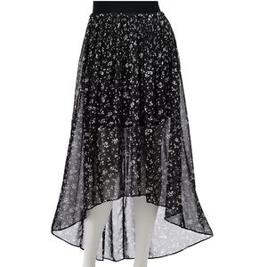 LC Lauren Conrad Floral Hi-Low Chiffon Skirt